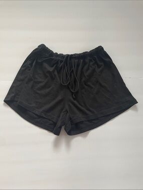 Women's Black Athletic Lounge Shorts with Drawstring Waist